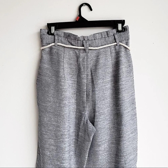 NWOT TOPSHOP | Rope Belted Gray Paperbag Cuffed Pants | 6 - Picture 7 of 10